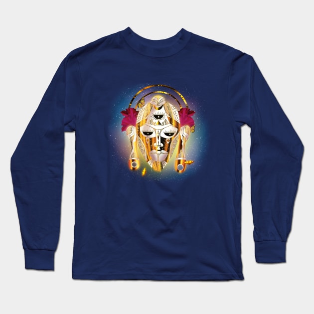 Centuraka African God African Mask Long Sleeve T-Shirt by kenallouis